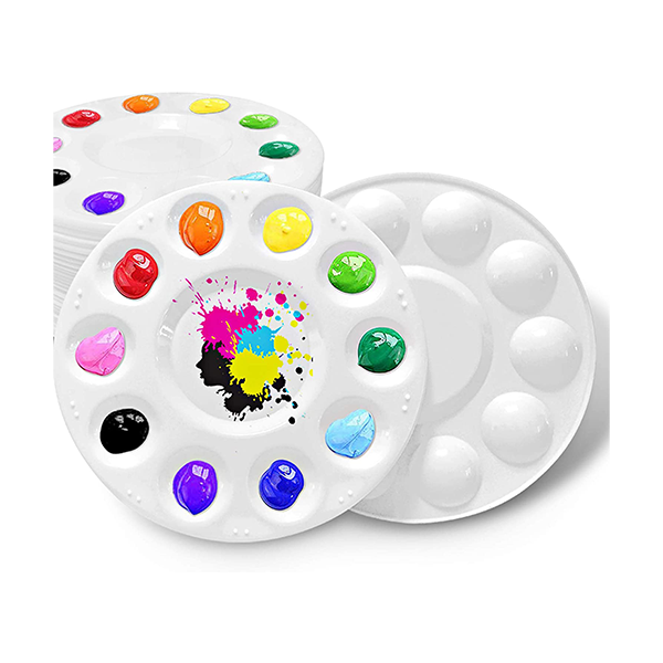 Hulameda 80pcs Paint Tray Palettes, Plastic Round Pallets for Kids or  Students,Craft DIY or Have a Birthday Painting Party
